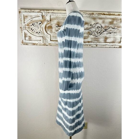 Peruvian Connection Women's Gray Tie-Dye Maxi Dress Size M Long Sleeve - Picture 4 of 6